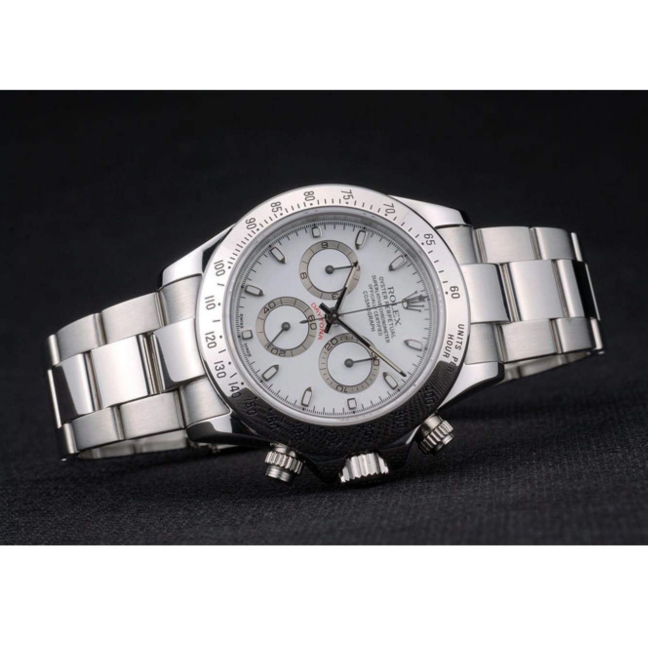 Rolex copies cheap 80297 Daytona Stainless Dial Steel Rolex Bracelet White Swiss 0610